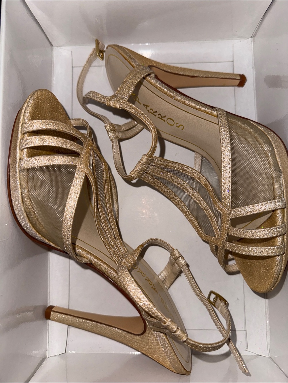 Caparros Gold Strappy High Heel Sandals